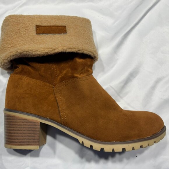 New (WOT) SO SIMPOK Women's Slip On Warm Ankle Boots Block Heel Winter Boots - Picture 2 of 11